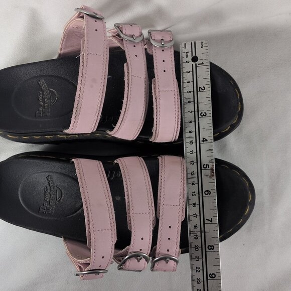 Dr. Martens Women 8 Blaire Slide Sandals Chalk Pink Purple SK01X Platform Buckle - Picture 11 of 16
